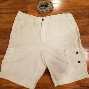 Express White Cargo Shorts